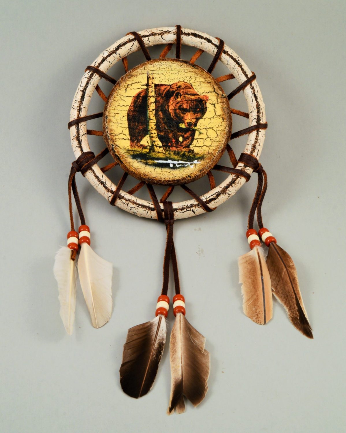 Hand Painted Shield  9 Bear  Southwest Arts and Design