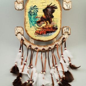 Wood Painted Mandala Eagle