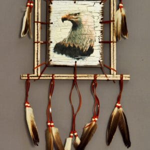 Wood Painted Shield Eagle