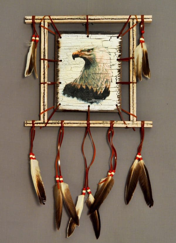 Wood Painted Shield Eagle