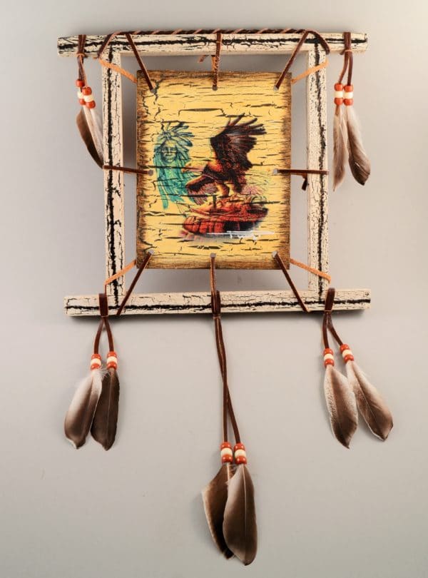 Wood Painted Shield Eagle with Arrows