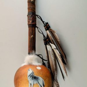 Hand Painted Rattle Wolf