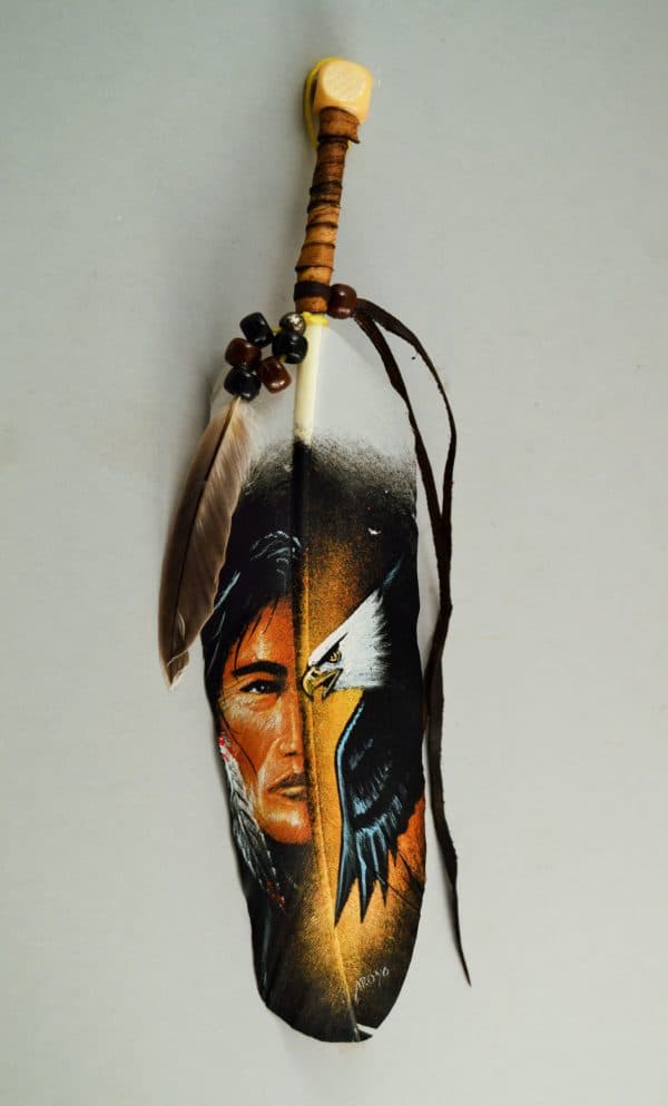 Hand Painted Feather Native American And Eagle Southwest Arts And   154 2 600x994 