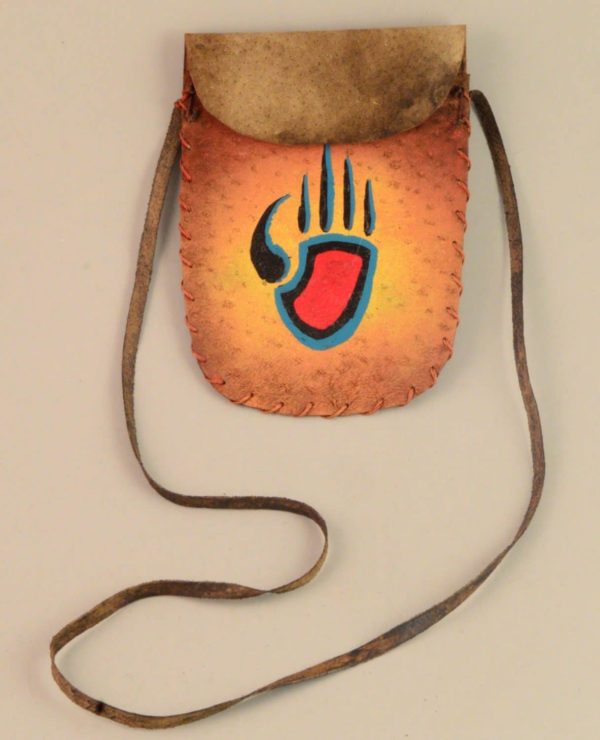 Leather Medicine Bag Bear Paw