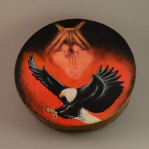 Painted Art Drum Shield Eagle Landing