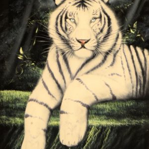 Velvet Painting White Tiger