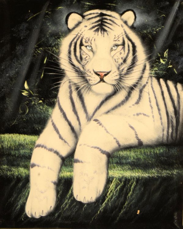 Velvet Painting White Tiger