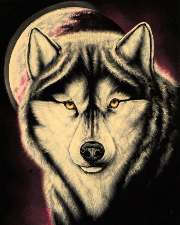 Velvet Painting Wolf