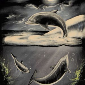 Velvet Painting Dolphins