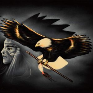 Velvet Painting Flying Eagle with Arrow