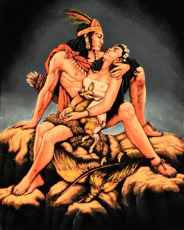 Velvet-Painting-Native-American-with-Fawn