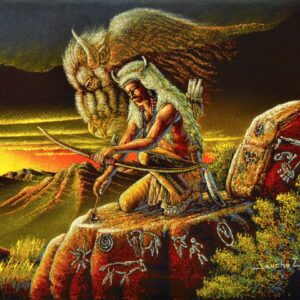 Velvet-Painting-Native-American-and-Bison