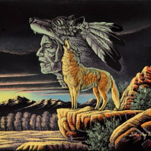Velvet-Painting-Howling-Wolf-and-Native-American
