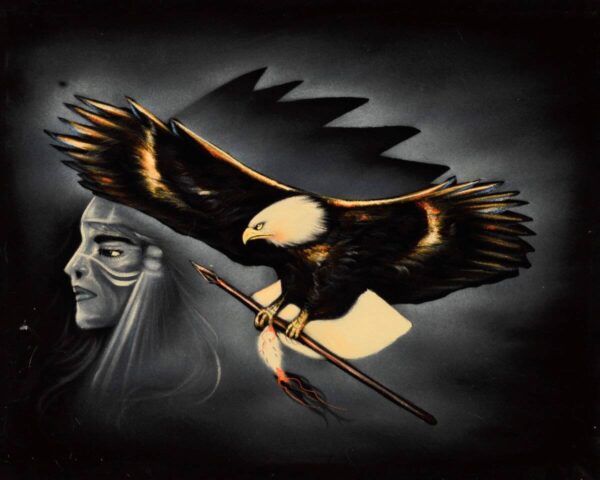 Velvet-Painting-Flying-Eagle-with-Arrow