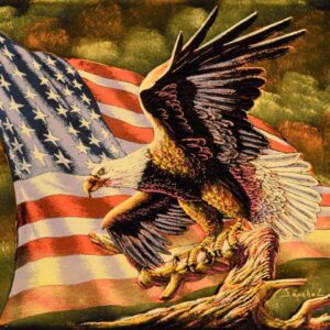 Velvet Painting - Perched American Eagle