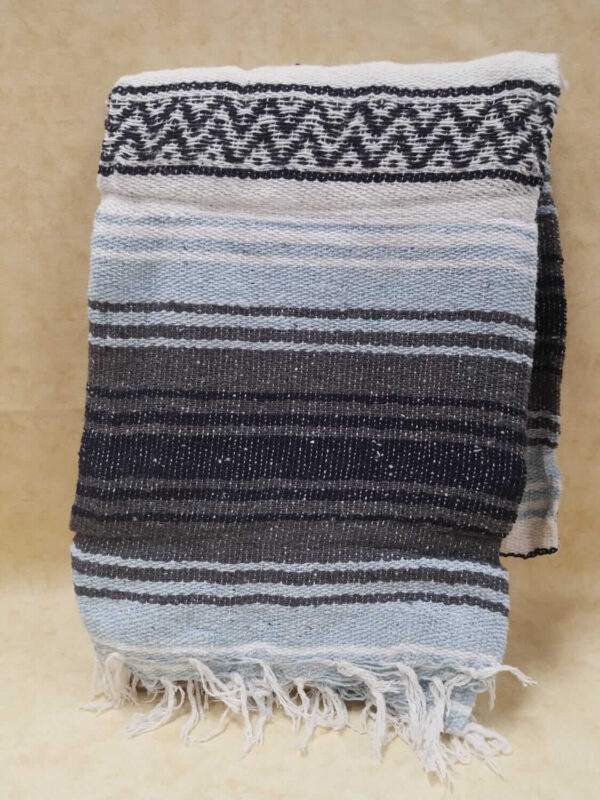 Mexican Falsa Blanket light blue