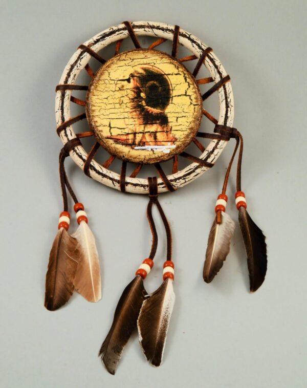 Hand Painted 6 inch Shield - Howling Wolf