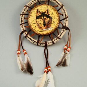 Hand Painted 6 inch Shield - Wolf Face