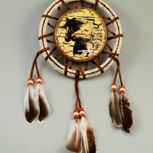 Hand Painted 6 inch Shield - Two Horses