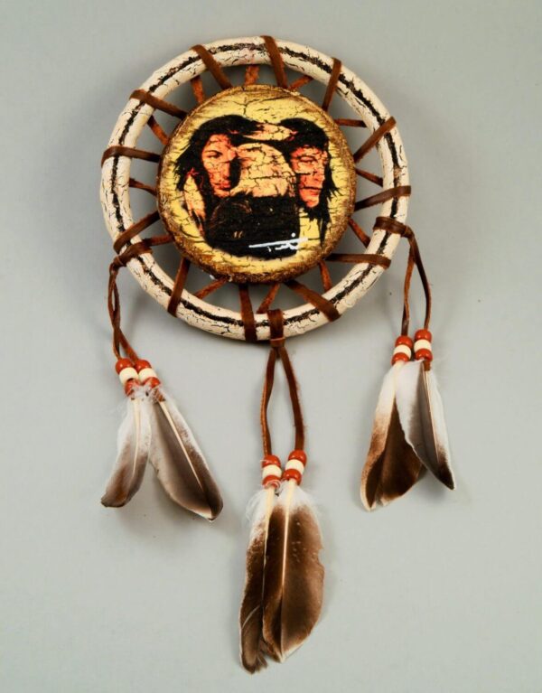 Hand Painted Shield-12 inch-Native Americans and Eagle