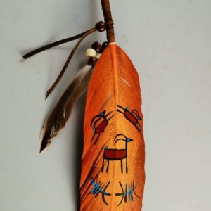 Hand Painted Feather - Three Deer