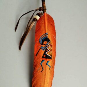 Hand Painted Feather - Kokopelli