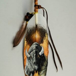 Hand Painted Feather - Buffalo