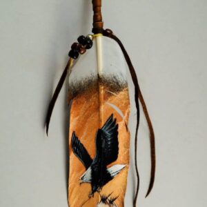 Hand Painted Feather - Flying Eagle