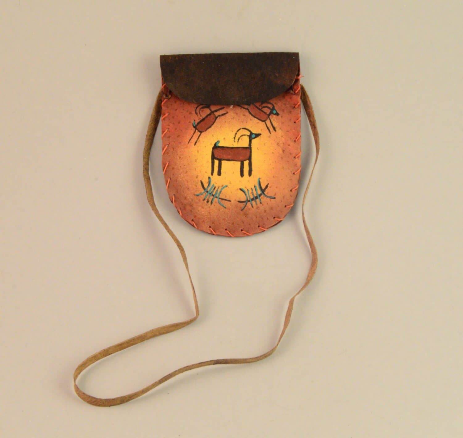 Leather Medicine Bag - Small - Three Deer