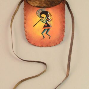 Leather Medicine Bag - Large - Kokopelli
