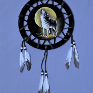 Small Velvet Shield - Howling Wolf