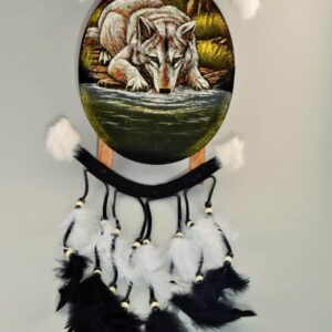 Hand Painted Mandala Wolf Drink