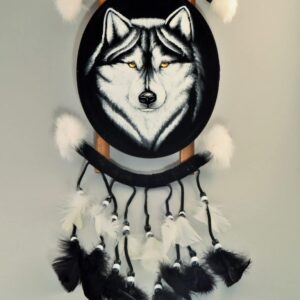 Hand Painted Mandala Wolf Face
