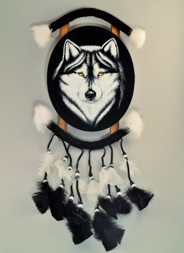 Hand Painted Mandala Wolf Face