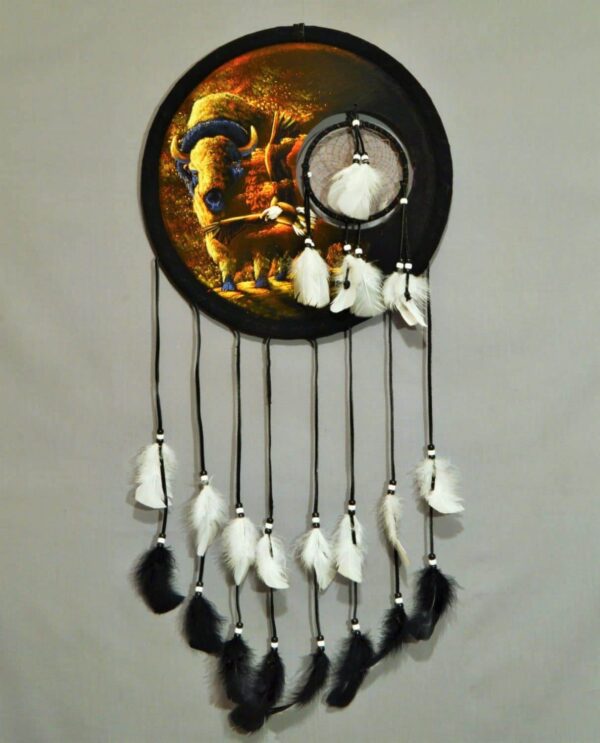 Velvet Dream Catcher Shield - Buffalo and Eagle