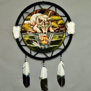 Large Hand Painted Velvet Shield - Reflection
