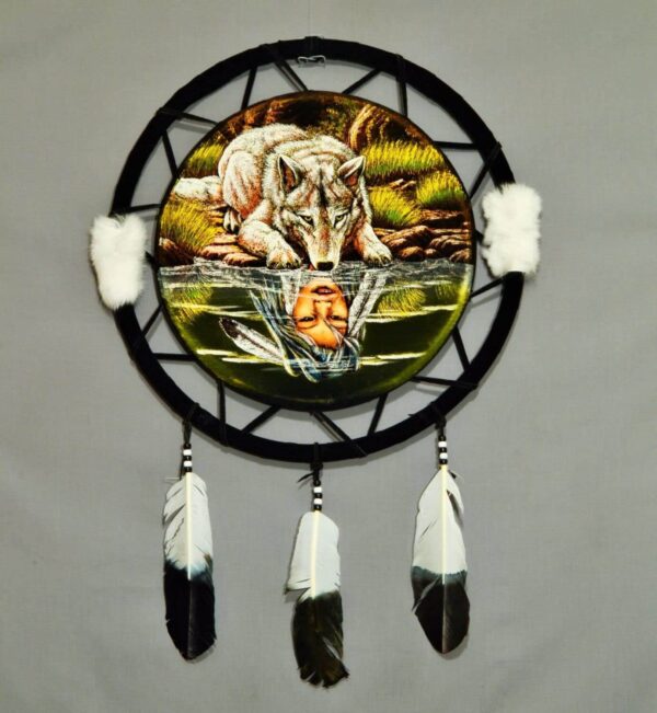 Large Hand Painted Velvet Shield - Reflection
