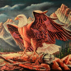 Oil Painting Eagle with Arrows