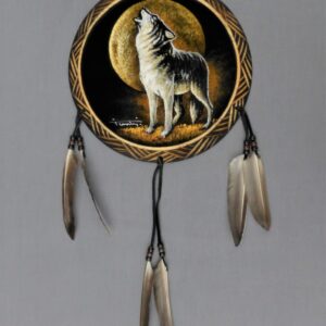 10-inch Howling Wolf wood and velvet shield