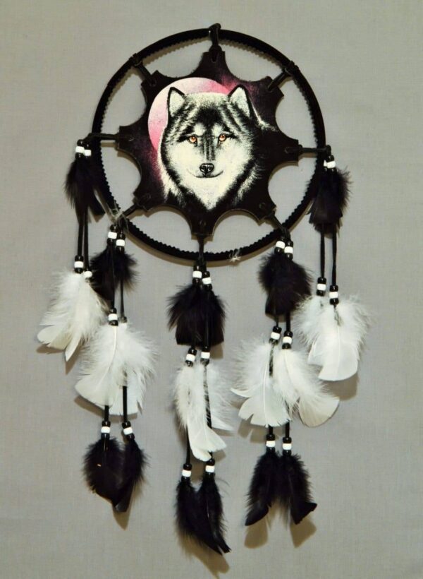Leather Star Shield-Wolf Face