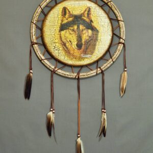 Hand Painted Shield - 18 inch - Wolf Face