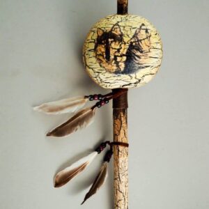 Painted Rattle - Two Wolves