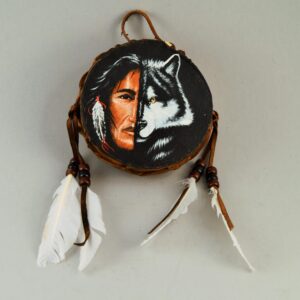 Painted Drum - Half Native American Half Wolf