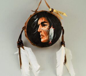 Painted Drum - Native American Face