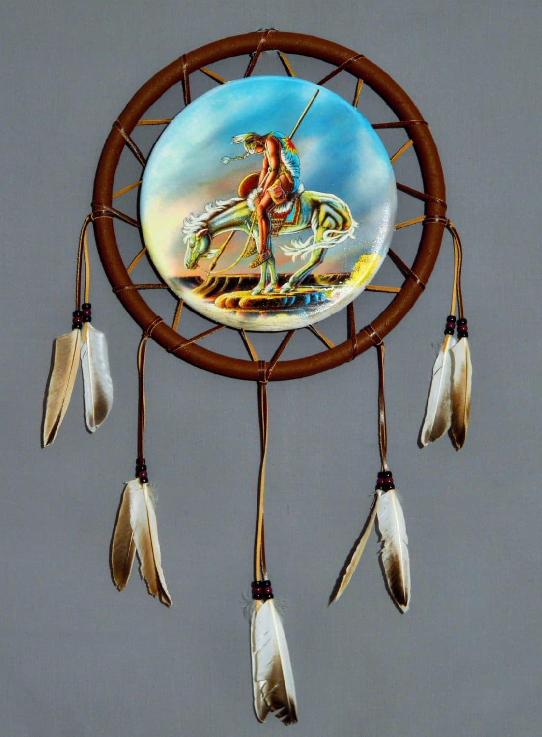 Hand Painted Canvas Shield - End of the Trail